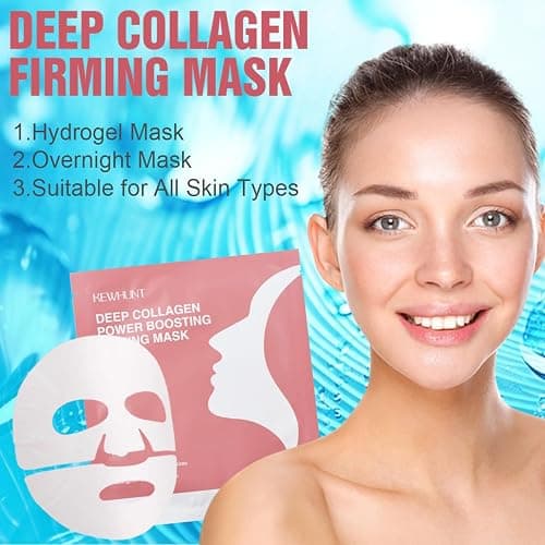 Kewhunt Deep Collagen Face Mask Overnight, Bio- Collagen Mask Real Deep Mask, Hydrating Hydrogel Masks with Low Molecular Collagen for Firming, Elasticity, Pore Minimizing 40g x 5ea Christmas Gifts thumbnail 5