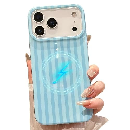 Jmltech Magnetic for iPhone 17 Pro Max Case Striped Phone Cases Cute Women Girly Trendy Shockproof Slim Soft TPU Hard PC Protective - Image 1