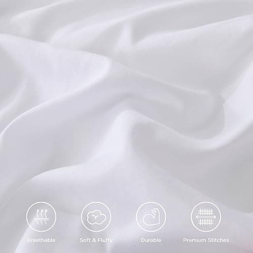 Andency White Comforter Set Queen Size, Lightweight Fluffy Farmhouse White Ruffle Bedding Set, Soft Microfiber All Season Shabby Chic Bed Comforter Set 3 Pieces(1 Ruffle Comforter 2 Pillowcases) thumbnail 9
