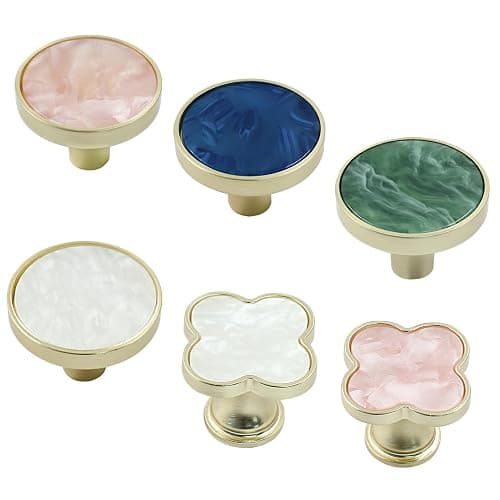 Bonsicoky 12 Pcs Gold Knobs for Dresser Drawers, Round Dresser Cabinet Knobs Pulls for Kitchen Cabinet Cupboard Door Furniture Decorative, Pink thumbnail 4