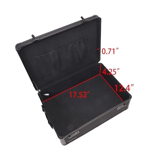 Vaultz Storage Lock Box - 6.5 x 19.25 x 13.5 Inch Lockable Dorm Storage Trunk with Combination Lock - Briefcase, Medicine Box, Lock Boxes for Personal Items, Cash, Laptop - Black on Black thumbnail 3