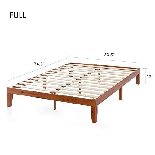 Mellow Naturalista Classic 12-Inch Solid Wood Platform Bed | Wooden Slats, No Box Spring Needed, Easy Assembly | Full, Cherry thumbnail 2