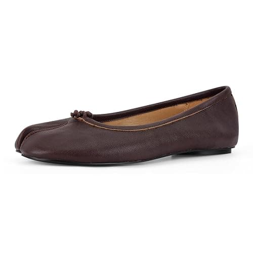 POYOIOR Tabi Shoes Women Split Toe Shoes Wide Width Ballet Flats Comfort Casual Work Shoes for Women Office - Image 1