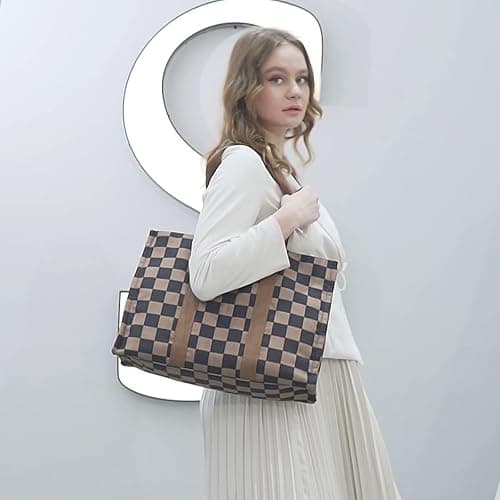 Laptop Tote Bag for Women Work 15.6 inch Canvas Shoulder Bags Computer Messenger Purse Teacher Handbag Office Briefcase thumbnail 2