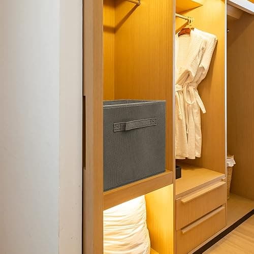 EBIGIC storage bins collapsible storage bins,cube storage organizer (Pack of 6) 9 * 7.5 * 7.5inch,For home and office Collapsible Closet Shelf Organizers, Drawer Organizers (Grey) - 9”x 7.5”x 7.5” - Grey 6Pack thumbnail 6