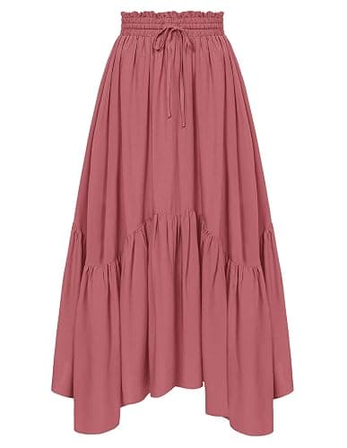Scarlet Darkness Maxi Skirts for Women High Waist Renaissance Skirt Long Skirt with Pockets - Image 1