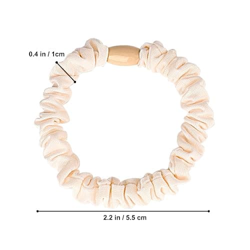 JessLab Scrunchy Hair Ties, 10 Pcs Silk Satin Hair Ties Ponytail Holders Gentle Elastic No Damage Scrunchies Hair Bands Stretchy Hair Accessories for Girls Women Ladies, Beige thumbnail 3
