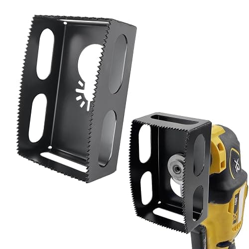 Upgrade 1 Pcs Square Slot Cutter Compatible for Dewalt 20V & Milwukee M18 Oscillating Multi-Tool to Cut-in Single Gang Wall Boxes,Outlet Cutter for Drywall,Efficient Carving Tool,Square-Shaped,Black - Image 1