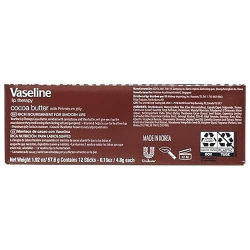 Vaseline Lip w/o Backer Card Cocoa - 12 Pack Box thumbnail 3