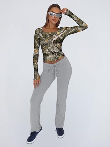 Womens camo long-sleeve fitted top thumbnail 6