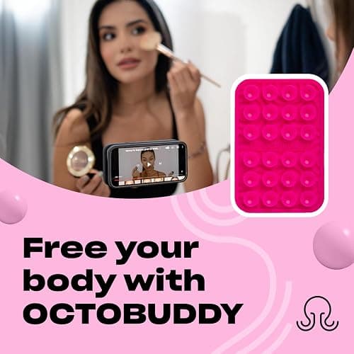 OCTOBUDDY Textures Mermaid Dragon - Silicone Suction Phone Case Adhesive Mount - Hands-Free Grip with 24 Suction Cups for Videos & Selfies - 2.6" x 3.9",Green Ash thumbnail 4
