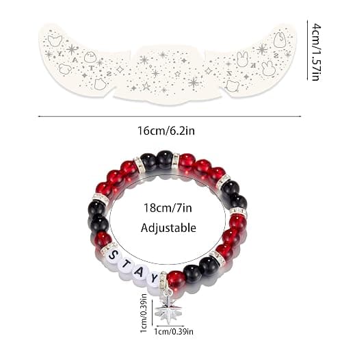 YELLOWPEACH Stay Bracelet Glitter Freckles Face Tattoo Set Inspired Merch Fans Gifts for Women Men thumbnail 6