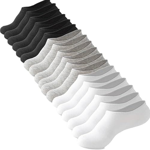 Loucey 18 Packs No Show Socks Invisible Socks Men Women Cushioned Low Cut Ankle Sock for Running Gym Hiking (9 Pairs) - Image 1
