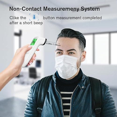 ANMEATE No-Touch Forehead Thermometer for Adults, Infrared Digital Thermometer for Kids, Touchless Baby Thermometer, Accurate Reading with Large Display, Mute Mode, Memory Recall, Fever Alarm thumbnail 7