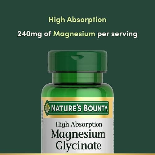 Nature’s Bounty High Absorption Magnesium Glycinate 240 mg for Supporting Muscle Relaxation and Bone, Heart & Nerve Health – Non-GMO, Gluten-Free, Vegetarian, 120 Count/60 Servings thumbnail 3