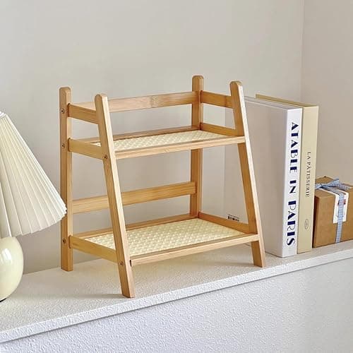 2 Tier Bamboo Coffee and Tea Station Organizer, Countertop Mug Holder, Cup Display and Condiment Rack, Kitchen Shelf for Cups, Matcha, and Accessories (Dark Brown) thumbnail 8