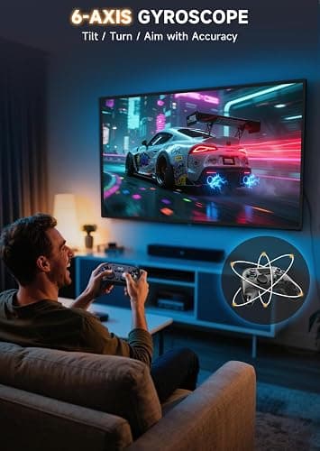 AOC PC Controller — Interactive Screen Wireless Controller Compatible with PC/Switch/Switch 2/iOS/Android, Hall Effect Joystick & Triggers, RGB Lighting, Adjustable Vibration/Turbo, 1000mAh Battery(Black) thumbnail 9