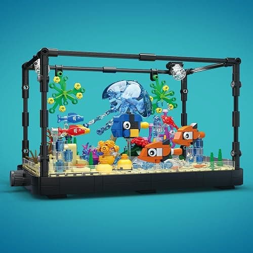 NETEHU 725pcs Fish Aquarium Assembly Blocks, Aquarium, Marine Life, Children's Assembly Blocks Toys for 6 Years and Above, Christmas Toys thumbnail 2