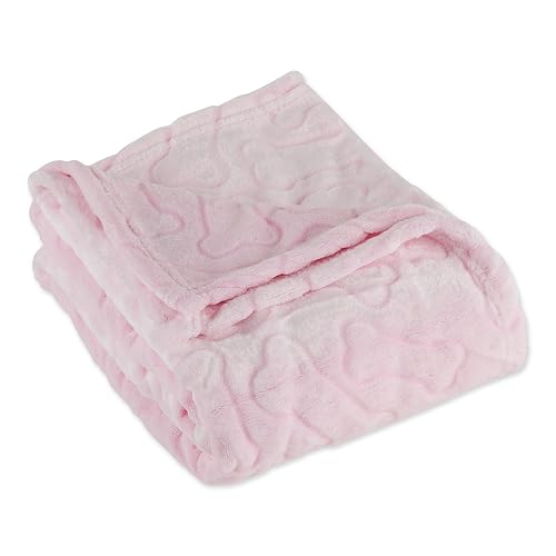 Bone Dry Embossed Bone Print Pet Blanket, Pink, 36x48" - Image 1