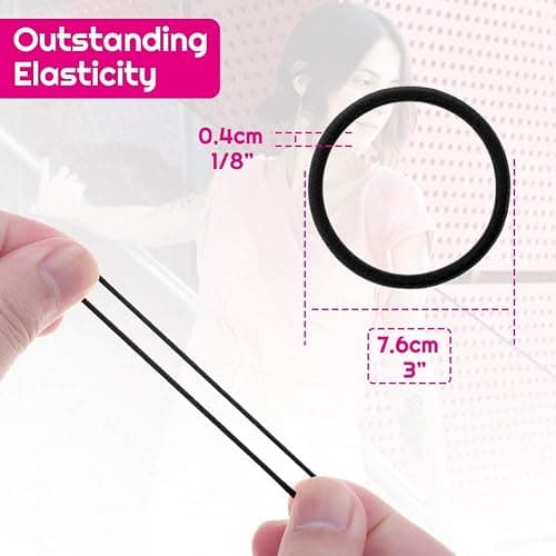 Anezus 200 Pcs Black Elastics Hair Ties Small Bulk Hair Ties Hair Bands (4mm) thumbnail 4