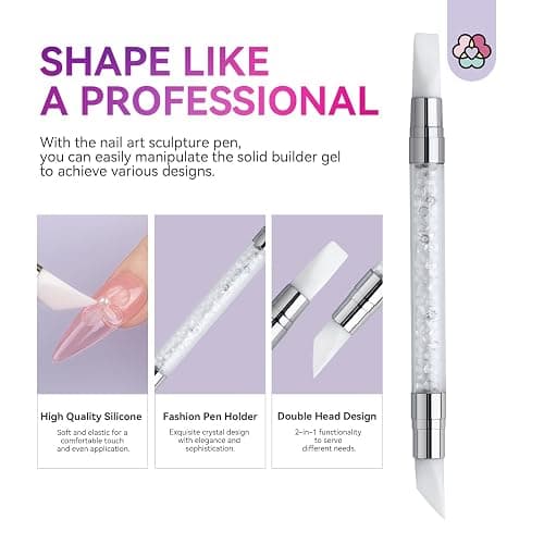 SAVILAND 60g Solid Builder Nail Gel Non-Sticky Sculpting Gel for Nail Art | 3d Sculpting Molding Gel for Carving Pattern Extension, Clay like Texture with Sequins Chrome Powder, Nail Art Home Manicure thumbnail 7