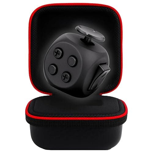 PILPOC theFube Fidget Cube, 6-Sided Stress Relief Infinity Cube for Adults & Kids, Boosts Concentration, Mindfulness Aid, Silent & Audible Modes, Includes Carry Case for Portability (Midnight) - Image 1