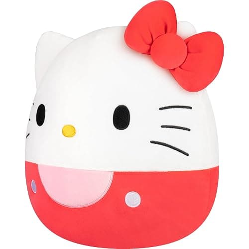 Squishmallows Original Sanrio 12in Hello Kitty in Red Overalls – Official Jazwares Plush (Medium-Sized) thumbnail 3