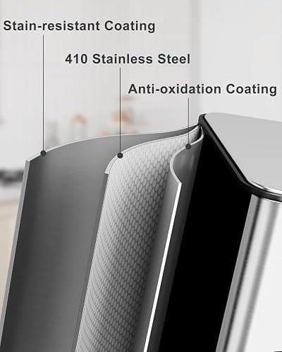 LALFPET Trash Can 90 L/23.8 gal,Three-Compartment Pedal Stainless Steel Kitchen Recycling Trash Can with Odor Seal, Hands-Free Foot Operated Waste Bin for Home, Office, Restaurant, School, Hospital thumbnail 3