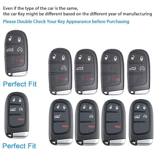 QBUC for Jeep Key Fob Cover with leather Keychain TPU Protection Key Case Compatible with Grand Cherokee Renegade Smart Key thumbnail 2