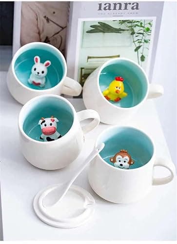 Lemon Park Surprise 3D Coffee Mug Animal Inside 12 oz with Dinosaur,Cute Cartoon Handmade Ceramics Cup,Christmas Birthday Surprise for Friends Family or Kids (Dinosaur) thumbnail 5