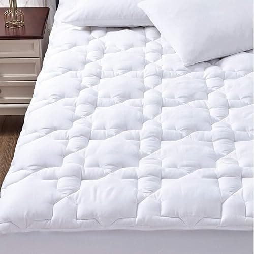 CozyLux Twin XL Mattress Pad, 450GSM Quilted Cooling Cotton Top, Extra Deep Pocket 8-21", Oeko-TEX Certified, Plush Soft & Breathable Bed Pad, Back to School College Dorm Essential (39"x80", White) - Image 1