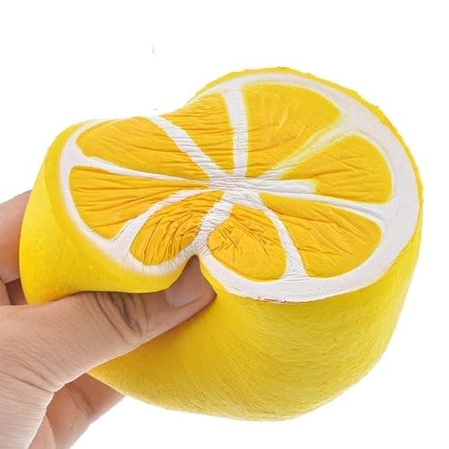 Jumbo squishies by Gyoby - Super Soft Squishy Toys Slow Rising Lemon Fruit Anti Stress Fidget - Stress Reliever Squeeze - Soft and Cute Squishies Toy - Squishy Kawaii - for Kids and Adults (Yellow) - Image 1
