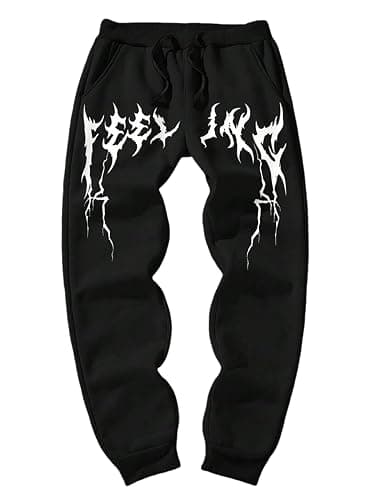 ZAFUL Cuffed Sweatpants for Men Casual Graphic Drawstring Printed Sweat Pants Stretch Loose Joggers thumbnail 3