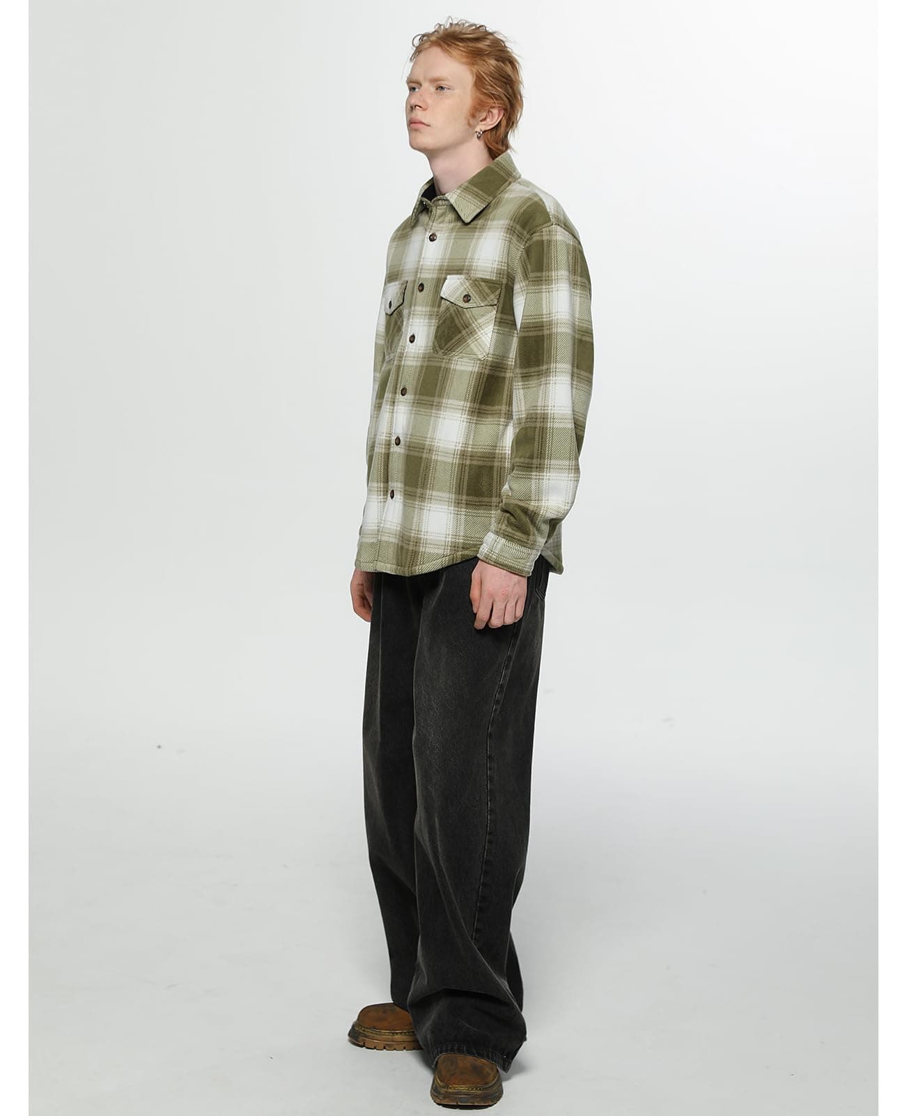 ZENTHACE Men's Warm Sherpa Lined Fleece Plaid Flannel Shirt Jacket(All Sherpa Fleece Lined) - XX-Large - Misty Woodland thumbnail 3