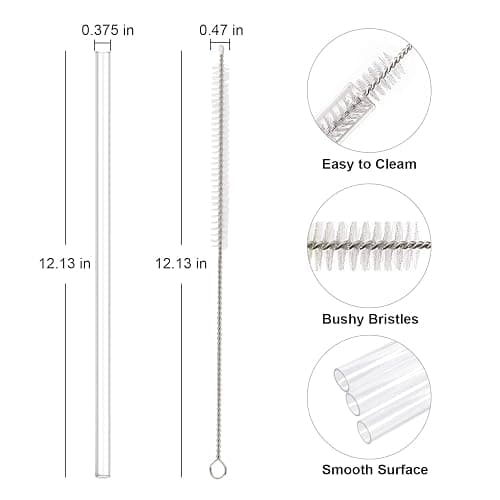 Beonsky Replacement Straw Compatible with Stanley 40 oz 30 oz Cup Tumbler, 6 Pack Reusable Straw with Cleaning Brush, Plastic, Clear thumbnail 3