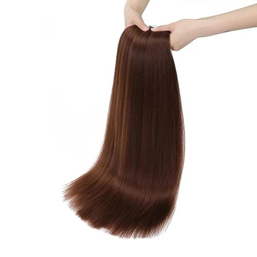 Braiding Hair Pre Stretched for Women, Brown, 20 inch, 3 Packs Boho Braids | Professional Braiding Hair Extension Soft Yaki Texture Hot Water Setting Synthetic Knotless Box Braids Crochet Twist Styles thumbnail 5