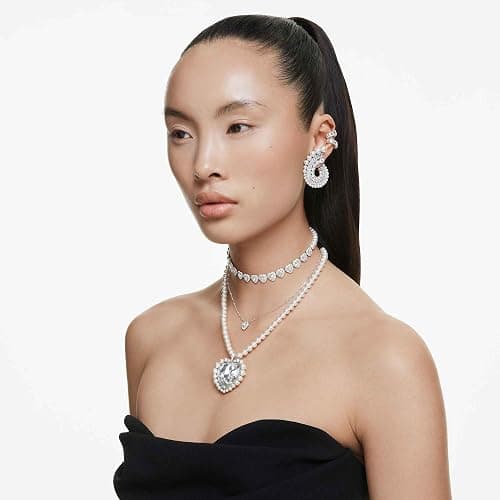 Swarovski Ariana Grande Collection, Clear Crystal & Pearls, Rhodium Finish, Necklaces, Earrings and Bracelets thumbnail 7