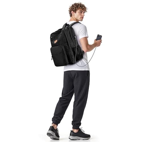 ZORFIN 36L Black Backpack for College, and Travel: Water Resistant Bookbag thumbnail 2