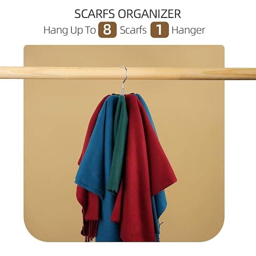 ZEDODIER Belt Hanger, Rotatable Belt Rack Closet Accessories Organizer, Maximum 24 Storage Capacity, Hanging Holder Storage Hook for Belt, Bra, Tank Top, Tie, Scarf, Purse, Silver - Silver - 1 Pack thumbnail 5