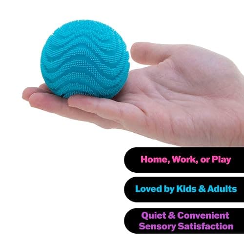Schylling NeeDoh Fuzz Ball - Sensory Toy with a Velvet Texture and Soft Cloud Squish - Wavy Pattern You Can See and Feel - Ages 3 and Up - Color May Vary; One Per Pack (Wonder Waves) thumbnail 4
