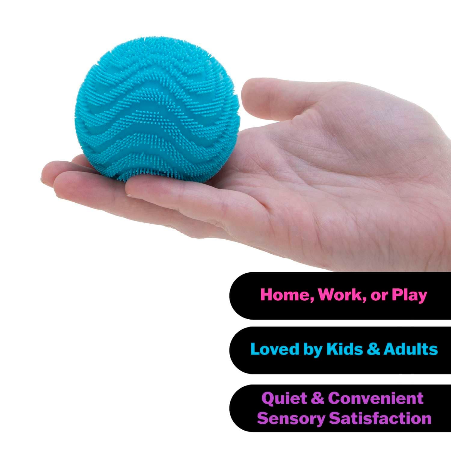 NeeDoh Fuzz Ball Wonder Waves - Ultra-Soft Squishy Stress Toy with Wavy Texture, Velvet Squeeze & Cloud-Like Feel, Assorted Colours (Pink, Purple, Blue, Green, Orange), 6.35cm Diameter, Ages 3+ thumbnail 4