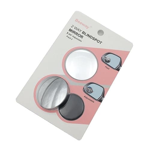 BEEWAY Blind Spot Mirrors, Round Frameless 360° Rotate Sway Adjustable HD Glass Convex Mirror Maximize RearView Universal for Car SUV Trucks Traffic Safety - Pack 2 thumbnail 7