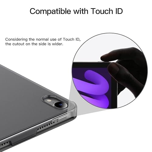JETech Case for iPad mini (A17 Pro, 2024 Model, 7th Generation) / mini 6 (2021 Model, 6th Generation), Slim Stand Hard Back Shell Smart Cover with Auto Wake/Sleep (Space Gray) - Space Gray thumbnail 7