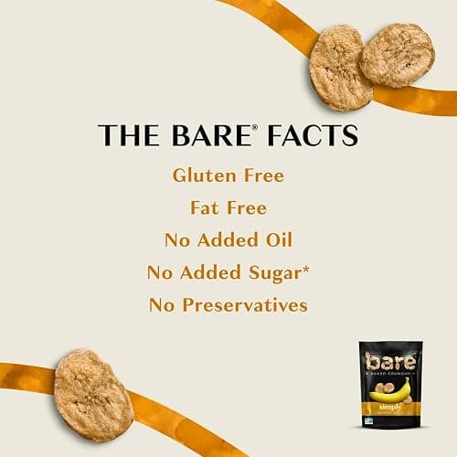 Bare Baked Crunchy Simply Banana Chips | 0.53 oz Snack Bags, 24 Count Bulk Value Pack | Gluten Free, Vegan, Made with Simple Ingredients | Naturally Sweet, Crunchy On-the-Go Snack thumbnail 4