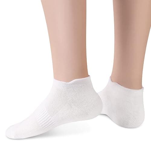 Women's Ankle Cotton Socks - Low Cut Athletic Running Soft Thin No Show White Socks With Tab 6 Pairs thumbnail 2