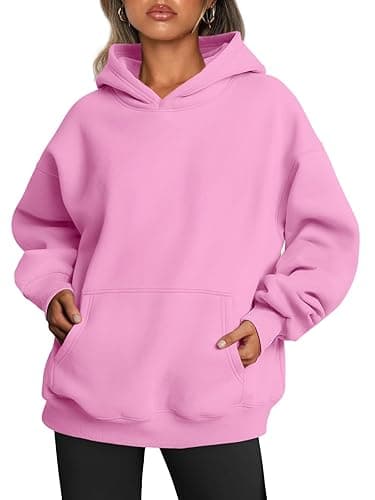 Trendy Queen Womens Oversized Hoodies Fleece Sweatshirts Fall Fashion 2025 Pullover Sweaters Winter Clothes - Pink - Small