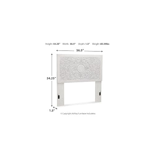Signature Design by Ashley Paxberry Boho Chic Panel Adjustable Headboard ONLY, Full, Whitewash thumbnail 3