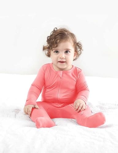 RRP Unisex Baby Footies Pajamas,Rayon Derived From Bamboo,Buttery Soft Sleep 'N Play PJs,2-Way Zipper Closure,0-18 Months thumbnail 6