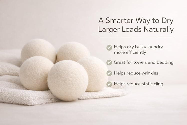 Updated Version(Made of The Latest Shearing) Wool Dryer Balls Pack of 6 XL,Premium Reusable New Zealand Natural Fabric Softener,Saves Drying Time, Handmade Dryer Balls… thumbnail 4