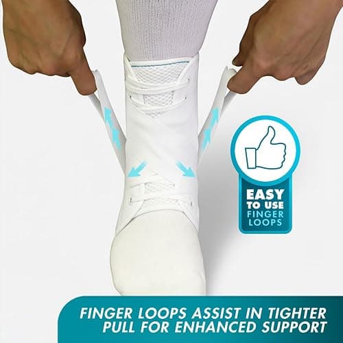 Med Spec ASO Ankle Stabilizer (Small, White) – Ankle Brace for Sprained Ankle and Peroneal Tendonitis, Orthopedic Ankle Support for Men, Women, Adults, Teens and Kids, Sports Injury Recovery, 264002 thumbnail 8